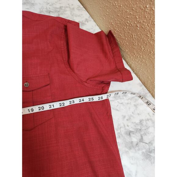 Alfani Men's Casual Button-Front Short Sleeve Shirt Collared Red Size XXL NWT - Picture 5 of 6